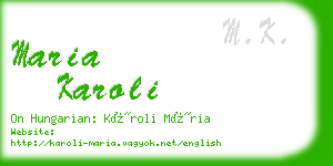 maria karoli business card